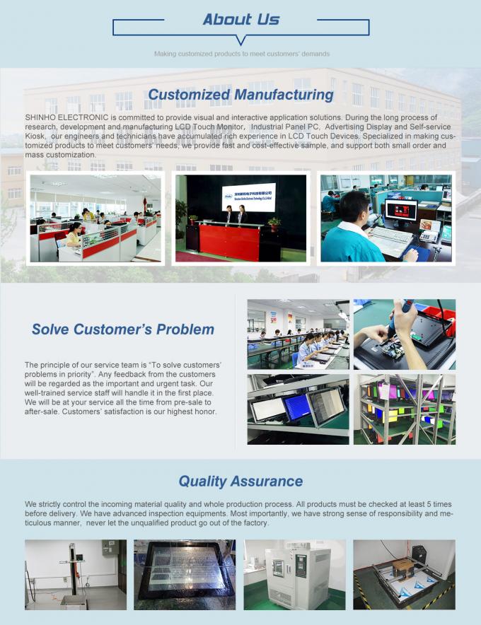 Stainless Steel 304 Industrial Touch Panel Pc 18.5'' 2mm Tempered Glass Vandalproof
