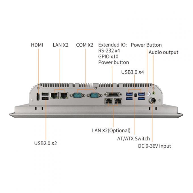 12.1'' Industrial All In One Computer 1024x768 Touch Screen Celeron ...