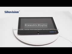 Industrial LCD touchscreen monitor with dimmer to manually adjust screen brightness
