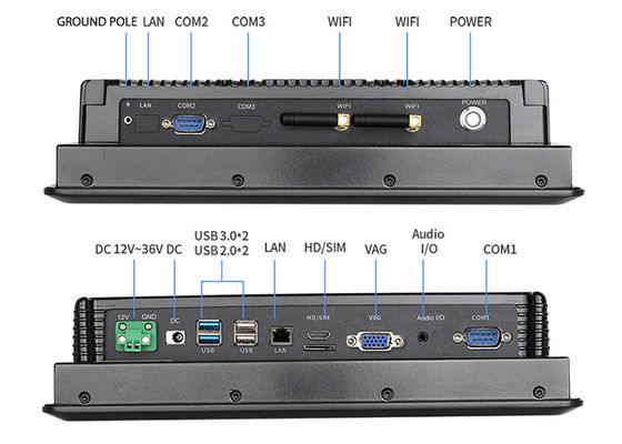 10.4 Inch 1024x768 Industrial Touch Panel PC Waterproof 19W