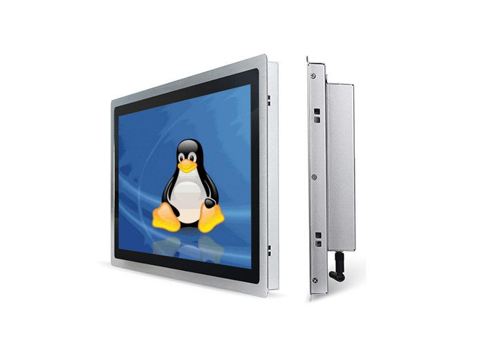 Widescreen Fanless Embedded Touch Panel PC  / Industrial Linux PC Thin Design
