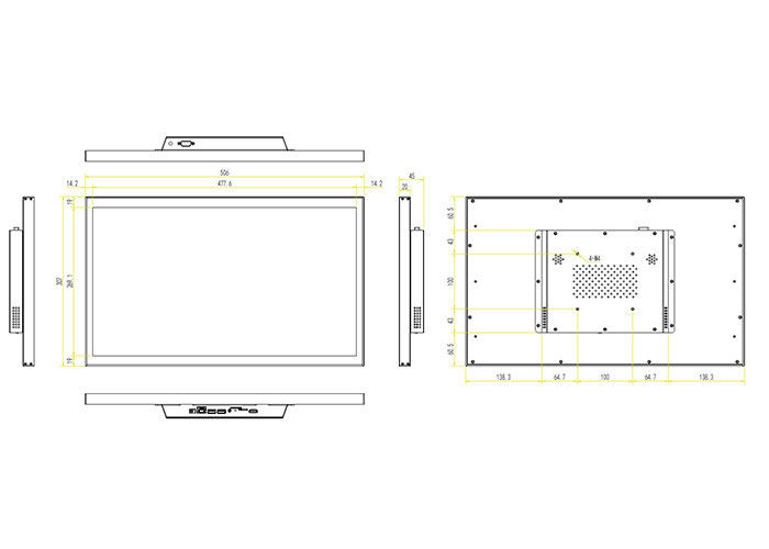 21.5 Inch Optical Bonding LCD Touch Screen RK3288 Industrial Android PC