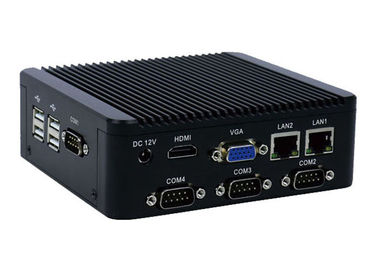 4 COM RS232 Industrial Fanless Mini PC Fanless Embedded Computer 6 USB For Entry Exit Terminal