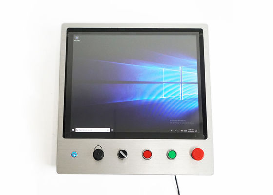 Good price 35W 300cd/m2 7x24 Industrial Control Panel PC With Emergency Button online