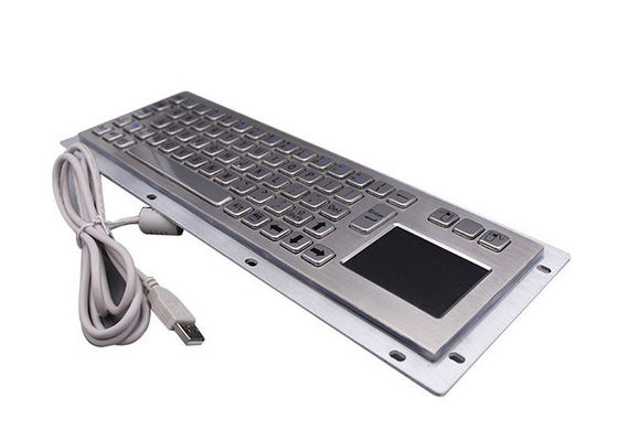 Steel Computer Keyboards 40counts/Mm Sus304 Industrial Metal Keyboard IP65 Brushed Stainless ...